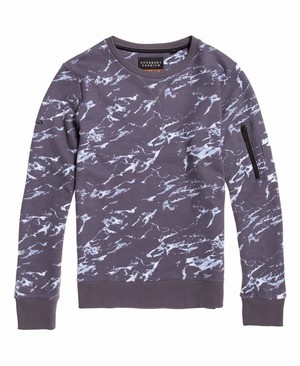 Superdry Premium All Over Print Férfi Pulóver Fekete | CWGHB4587